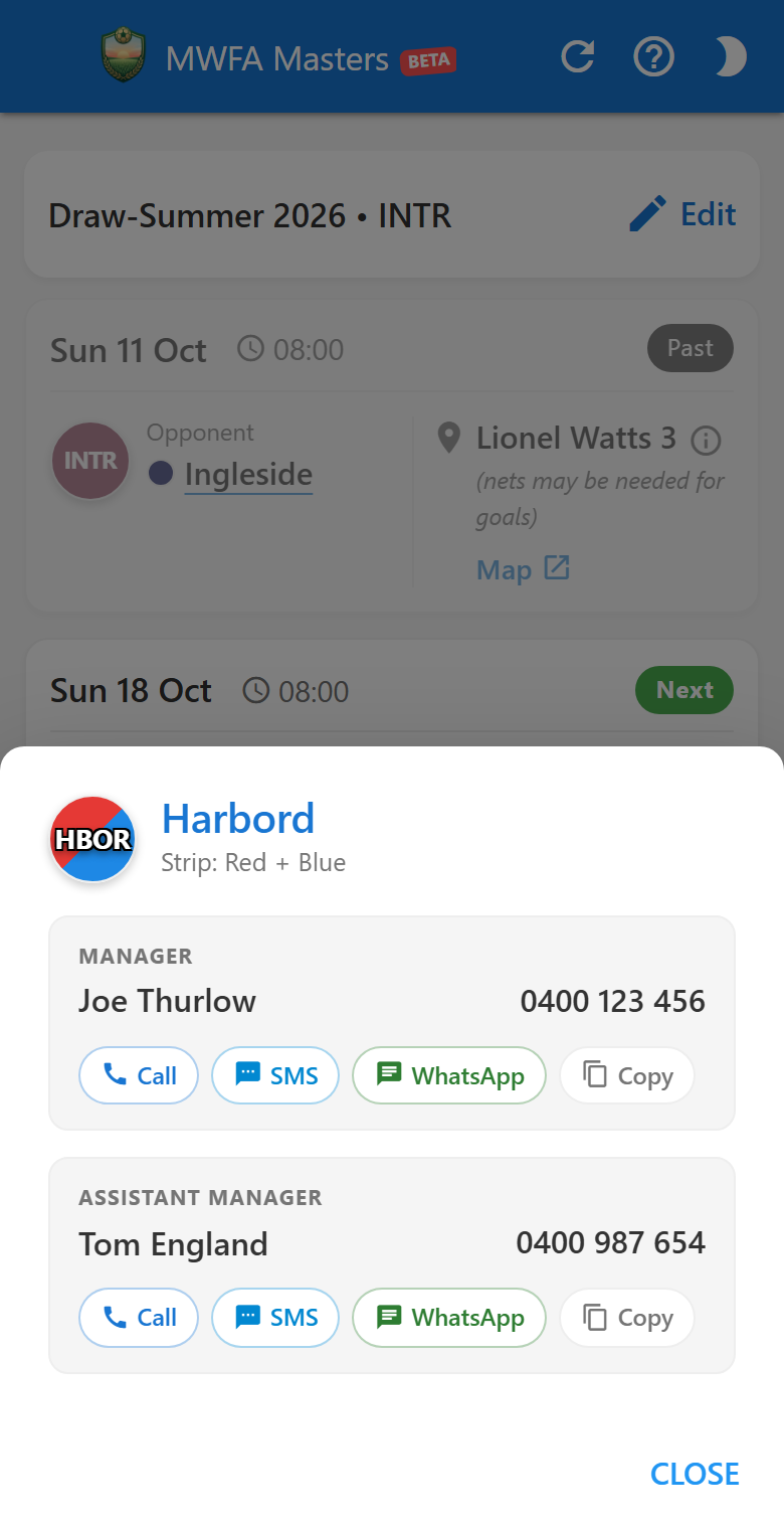 Step 3: Manager Contact Card Popup